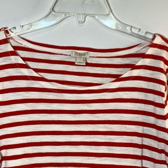 J Crew Red White Stripe Crew Neck Size Small - Picture 2 of 5